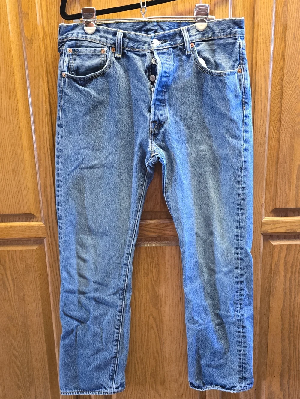 Mens Levi 501 VINTAGE Blue Denim Jeans - Blue - 34/30